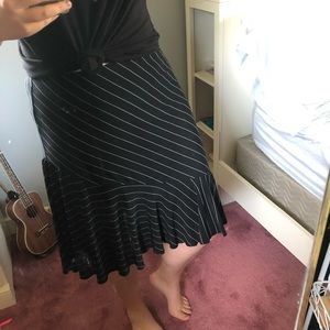 Chaps Womens Black Stripe Skirt